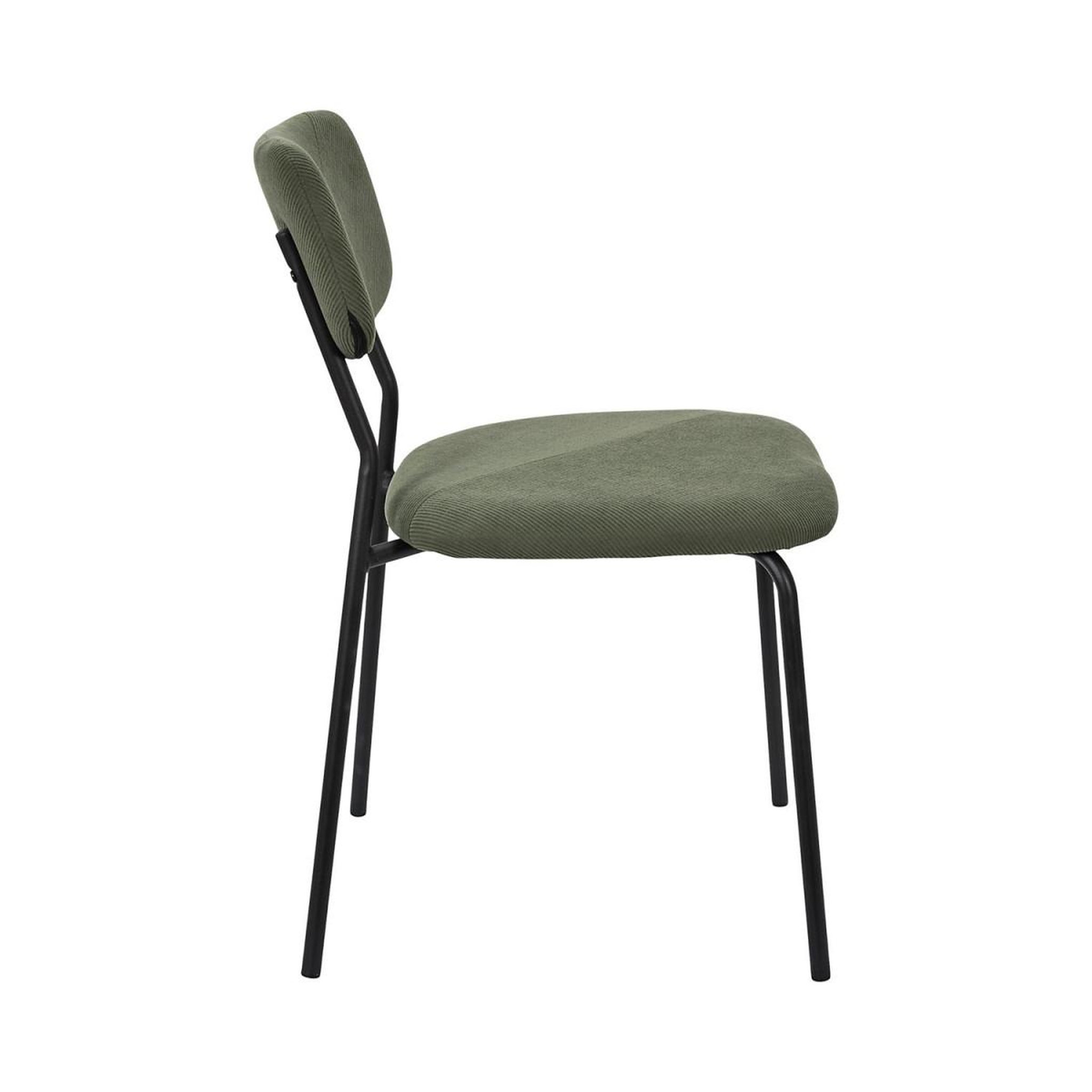 Voir la diapositive 4 : The Home Deco Factory Lot de 4 chaises côtelées  jules  78cm vert