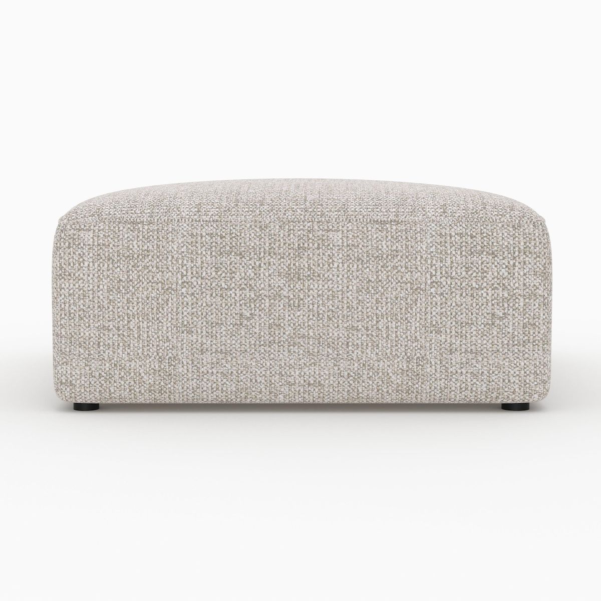 Rendez vous déco Canapé modulable en tissu beige 3 places avec pouf-Hestia