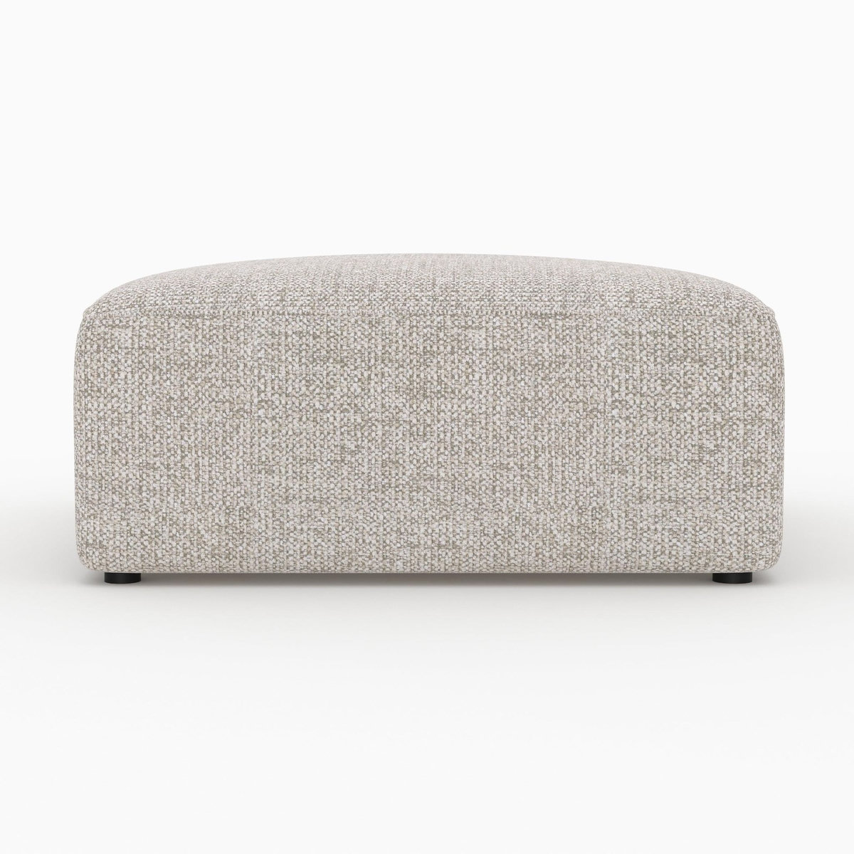 Rendez vous déco Canapé modulable en tissu beige 3 places avec pouf-Hestia