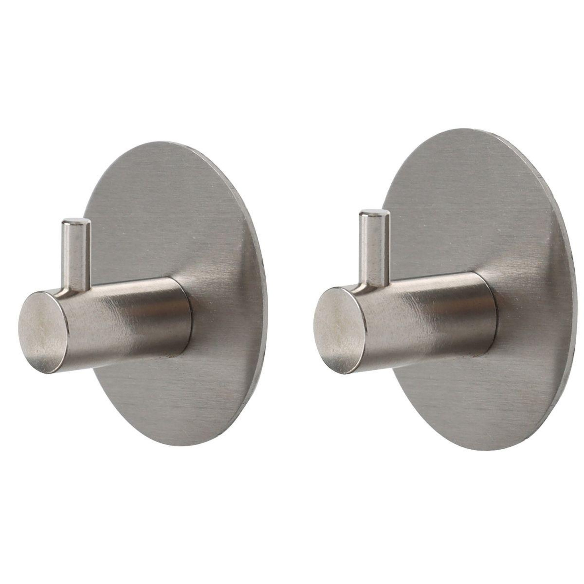 Voir la diapositive 2 : Douceur d'Intérieur Lot de 2 patères adhésives rondes  fixeo  5cm chrome