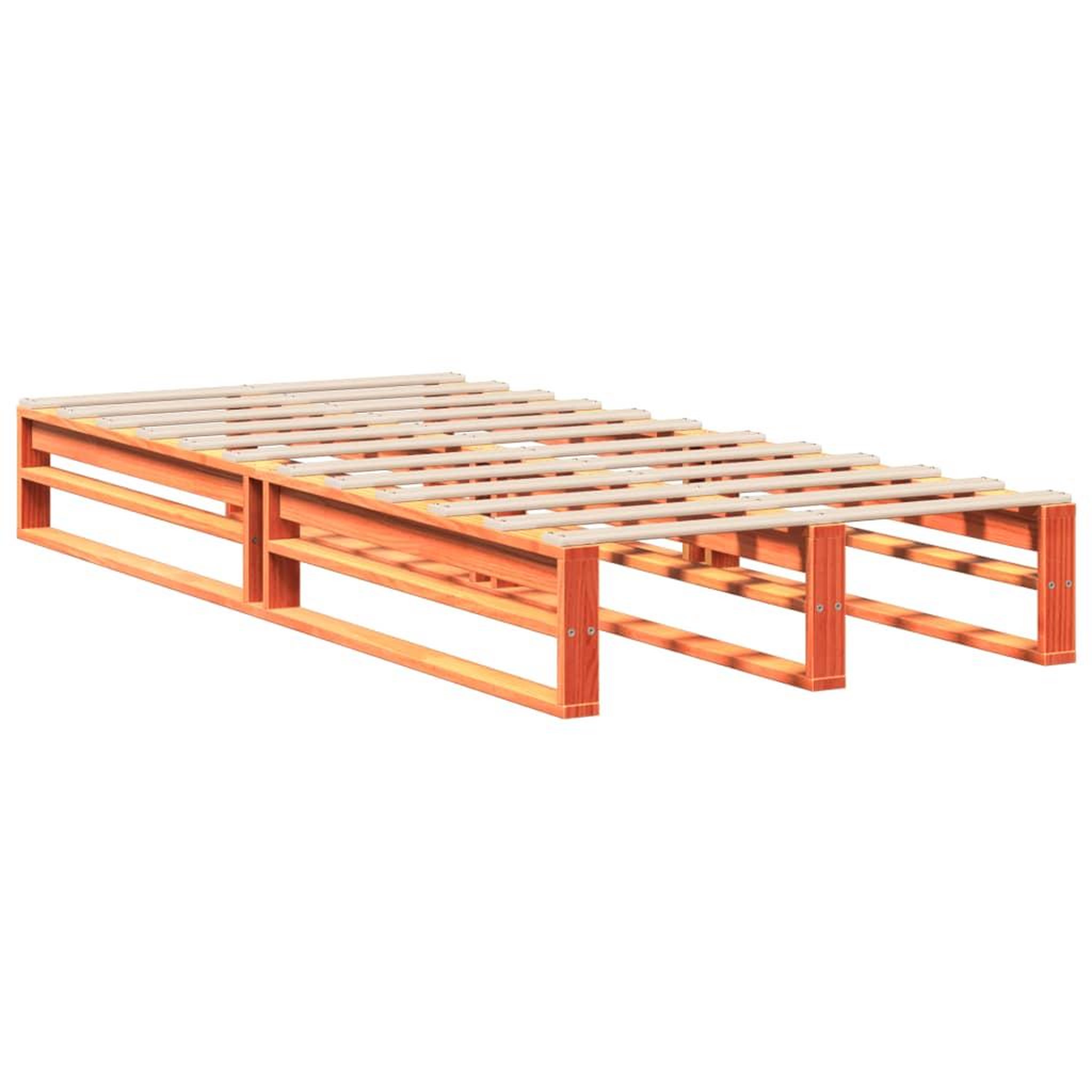 Voir la diapositive 5 : VIDAXL Cadre de lit sans matelas cire marron 90x200 cm bois pin massif