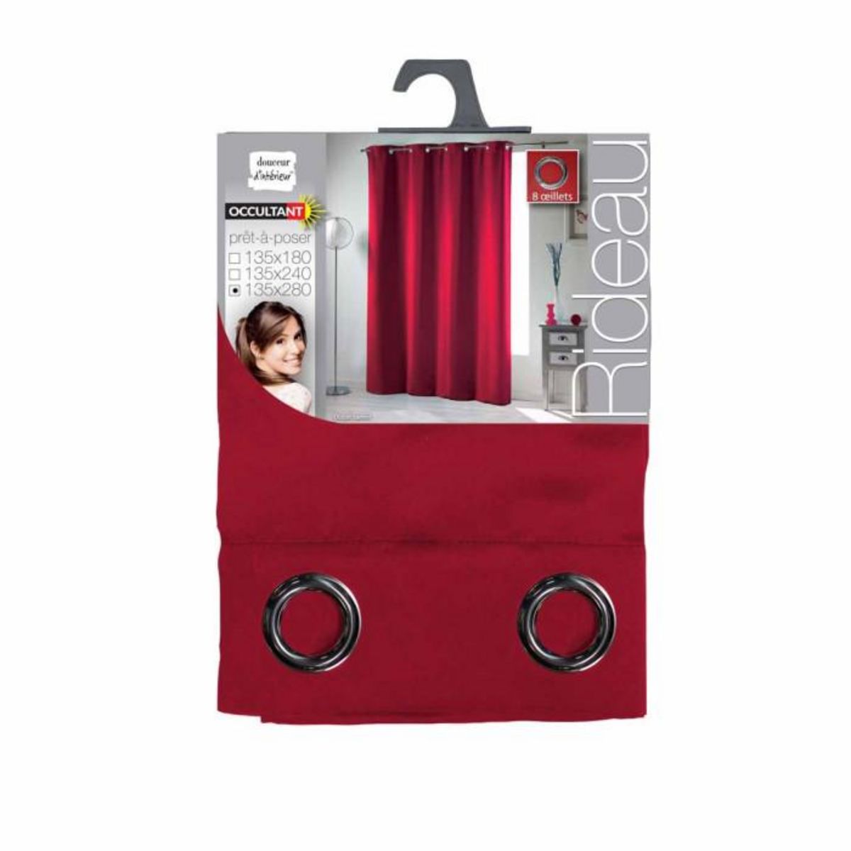 Paris Prix Rideau Occultant  Occult  135x280cm Rouge