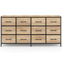 Voir la diapositive 3 : ID MARKET Commode 12 tiroirs en tissu UTAH 140 cm meuble de rangement design industriel