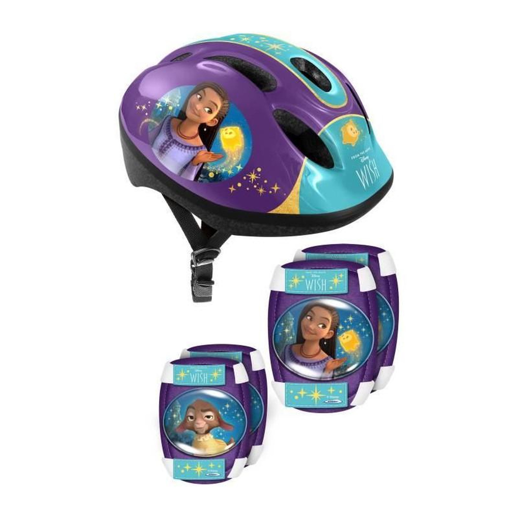 Voir la diapositive 1 : DISNEY Set avec Casque et protections avec coudieres et genouilleres - DISNEY - WISH