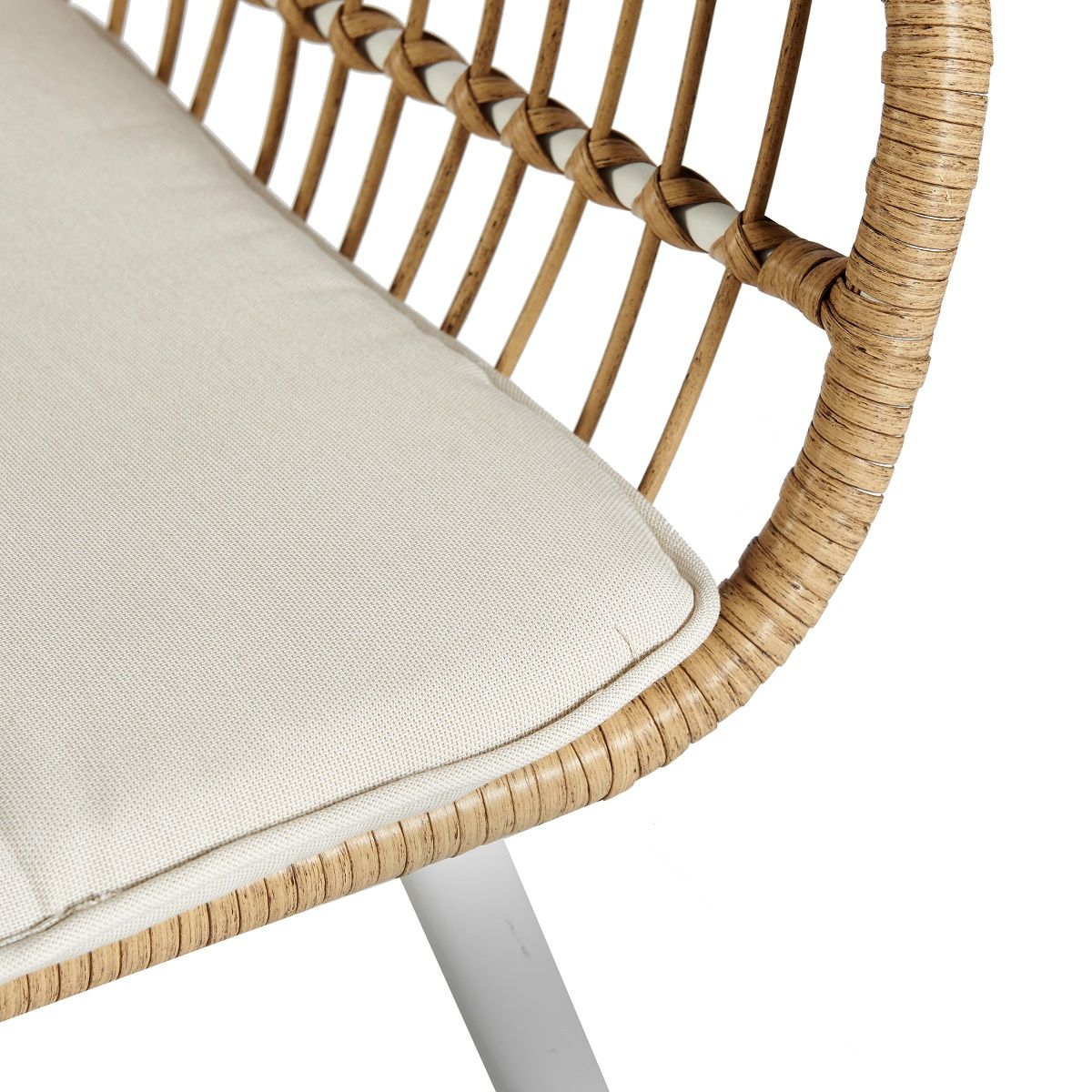 GARDENSTAR Salon bas de jardin - 4 places - Acier - Imitation osier