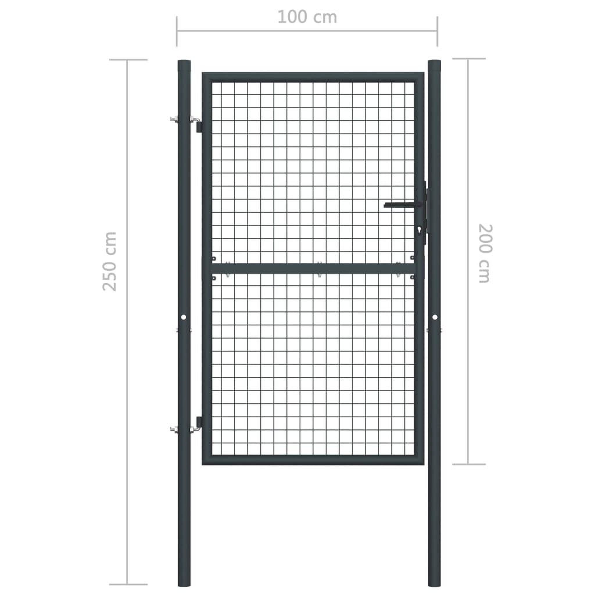 Voir la diapositive 6 : VIDAXL Portail en maille de jardin Acier galvanise 100 x 250 cm Gris