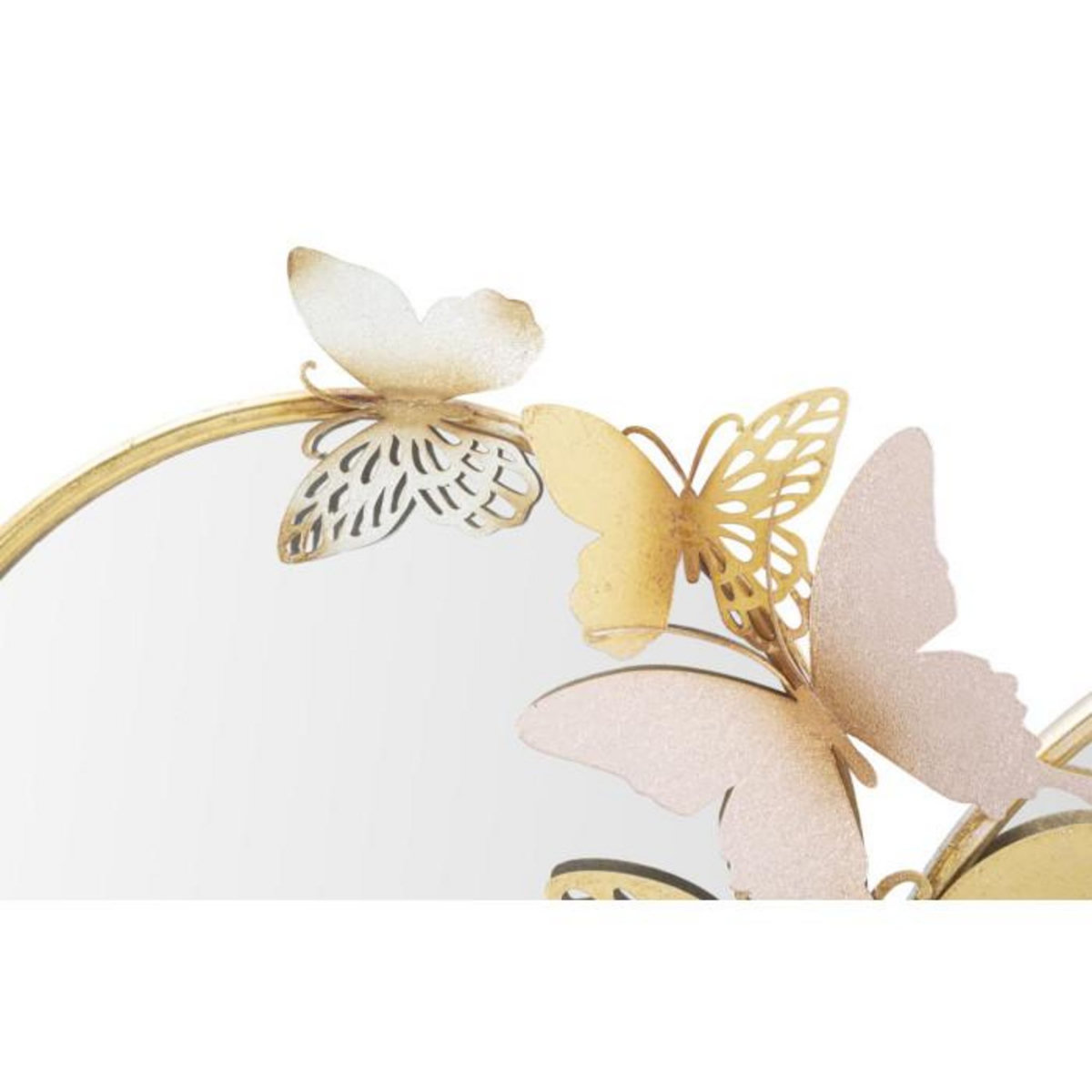 Paris Prix Double Miroir Mural Design  Butterfly  81cm Or & Rose