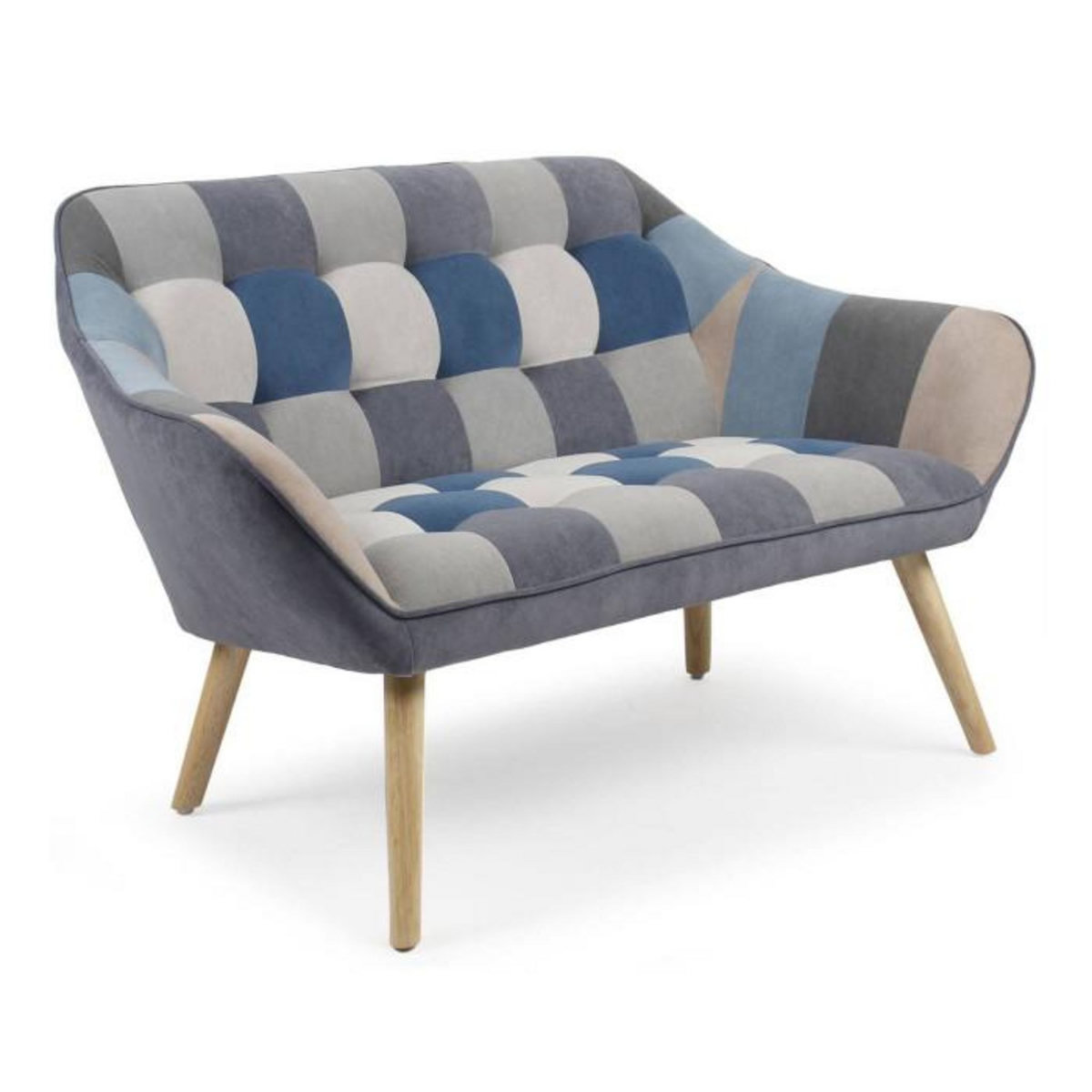 Paris Prix Canapé 2 Places Scandinave  Taone  128cm Gris & Bleu