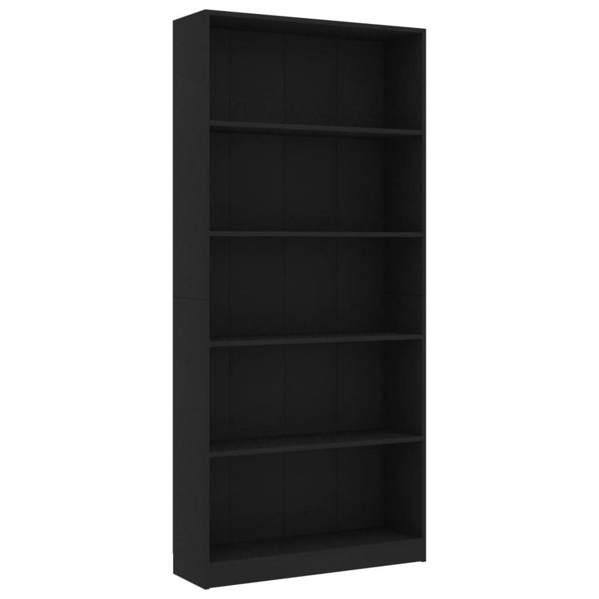 VIDAXL Bibliotheque a 5 niveaux Noir 80x24x175 cm Bois d'ingenierie