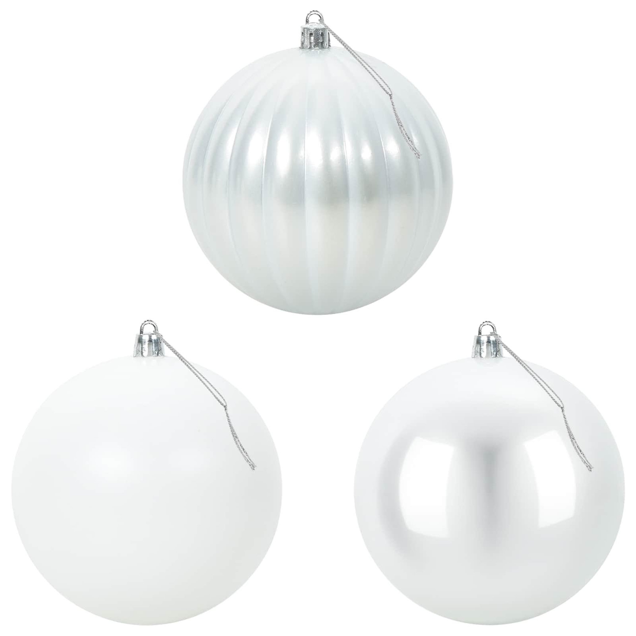 Voir la diapositive 4 : VIDAXL Ensemble de boules de Noël XL 15 pc Blanc Diam. 10 cm Plastique