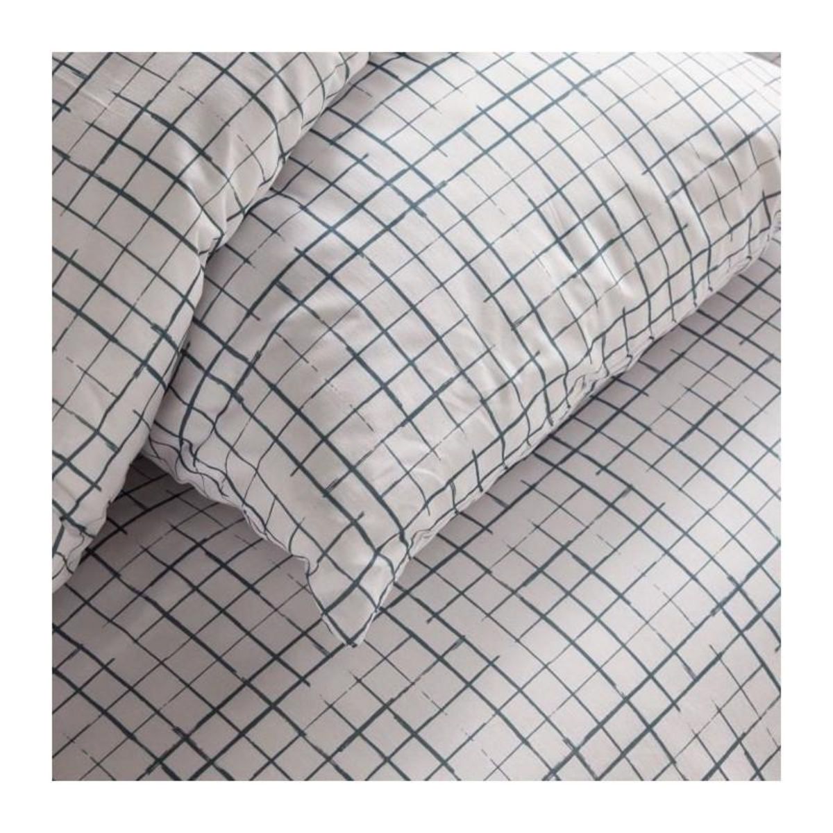 Today Parure de lit - TODAY Crazy - Imprimé Carreaux - 2 personnes - 220 x 240 cm - Blanc