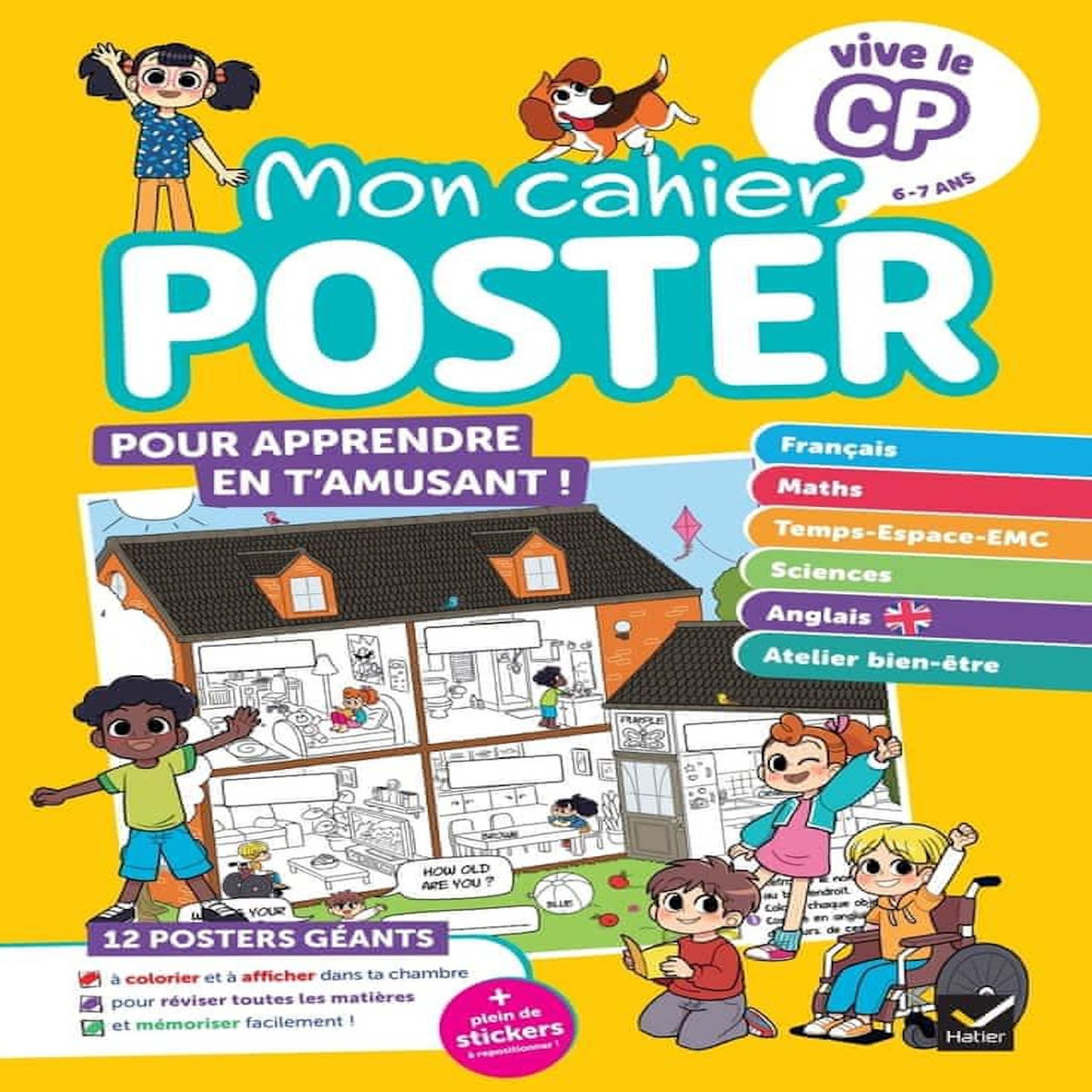 MON CAHIER POSTER VIVE LE CP. 12 POSTERS GEANTS ET PLEIN DE STICKERS A REPOSITIONNER !, Ledoux Julien