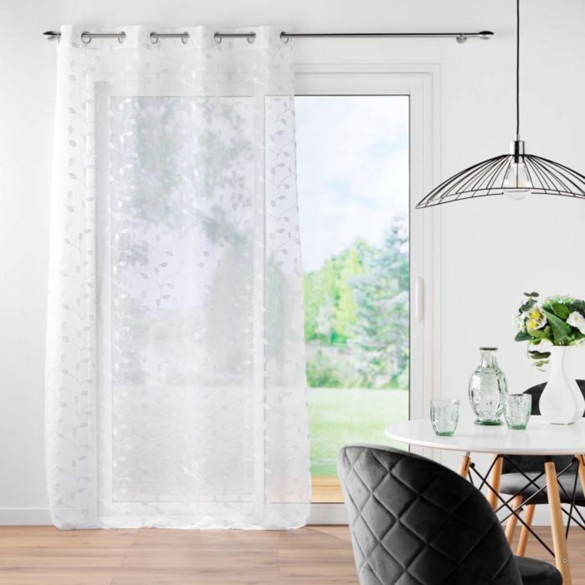 Paris Prix Rideau Voilage à Œillets  Edna  140x240cm Blanc