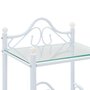 Voir la diapositive 5 : VIDAXL Table de chevet Acier et verre trempe 45 x 30,5 x 60 cm Blanc