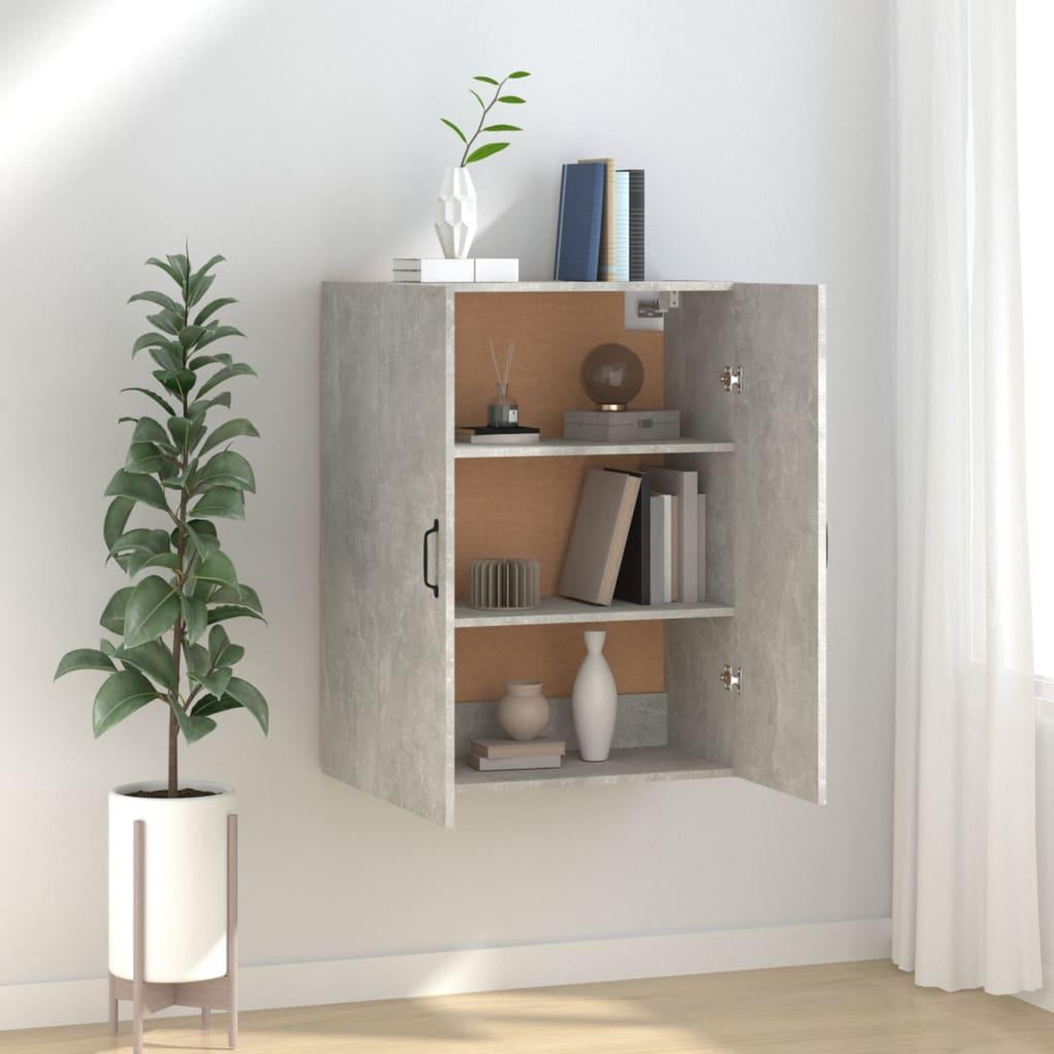 Voir la diapositive 1 : VIDAXL Armoire suspendue Gris beton 69,5x34x90 cm Bois d'ingenierie