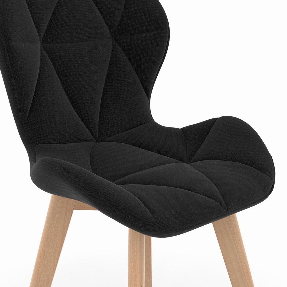 ID MARKET Lot de 4 chaises ROBINE en tissu mix color bleu, gris, beige et noir