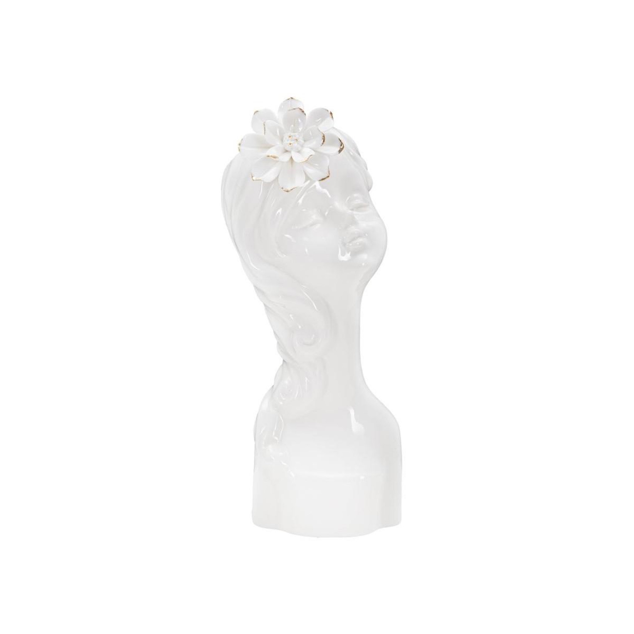 Paris Prix Vase déco en porcelaine  young lady  24cm blanc