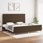 VIDAXL Cadre de lit sans matelas marron fonce 200x200 cm tissu
