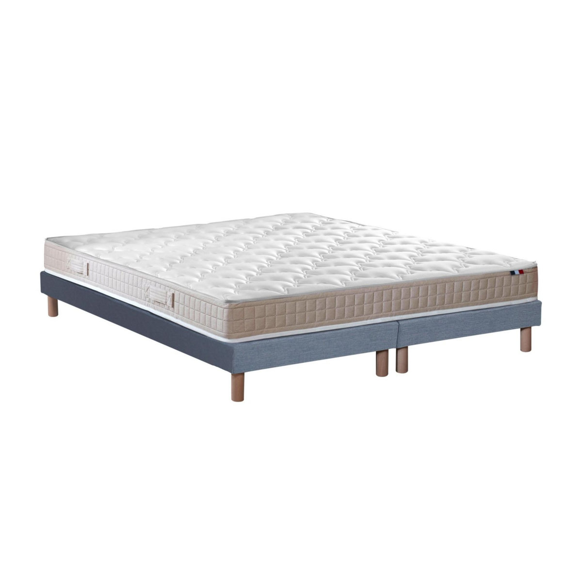 IDLITERIE Ensemble matelas 100% latex 3 zones PURE avec sommier - confort français