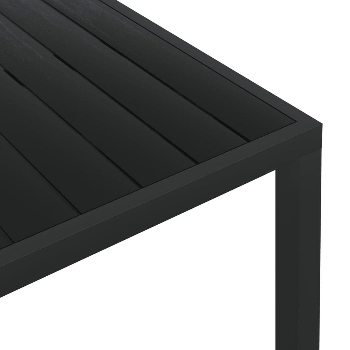 VIDAXL Table de jardin Noir 185 x 90 x 74 cm Aluminium et WPC
