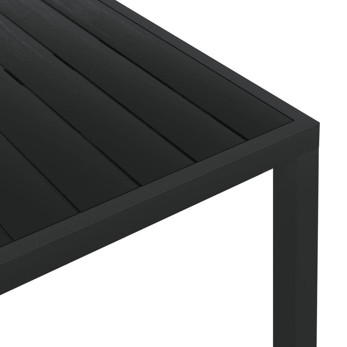 VIDAXL Table de jardin Noir 185 x 90 x 74 cm Aluminium et WPC