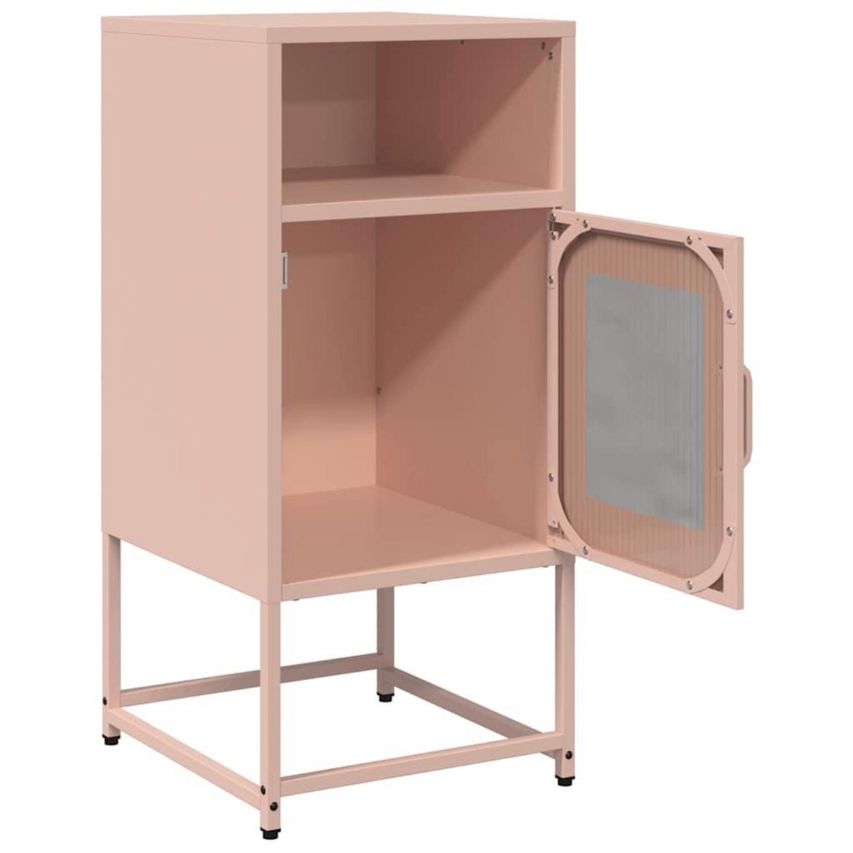 VIDAXL Table de chevet rose 36x39x78 cm acier lamine a froid