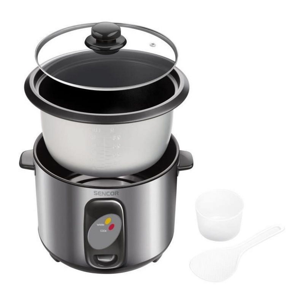 SENCO Cuiseur a riz - SENCOR - SRM 1000SS - 400 W - 1 L - Acier inoxydable