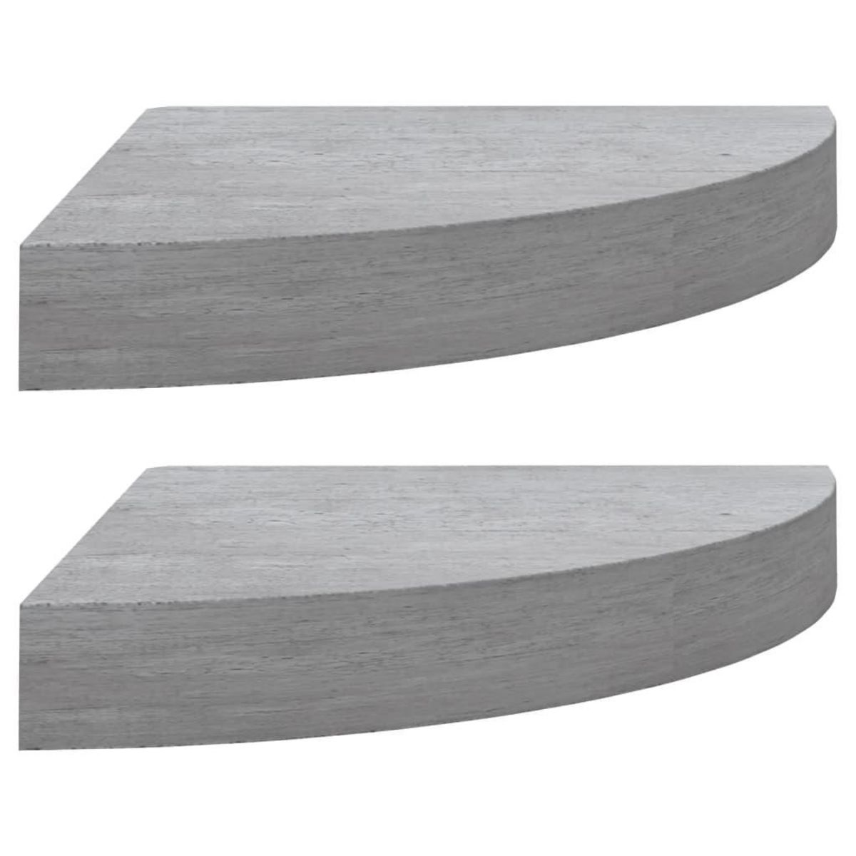 VIDAXL Etageres d'angle murales 2 pcs Gris beton 35x35x3,8 cm MDF
