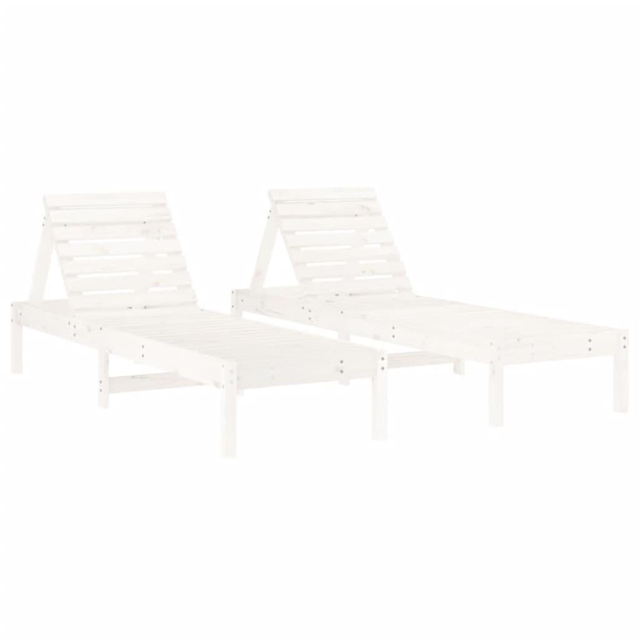 Voir la diapositive 2 : VIDAXL Chaises longues lot de 2 blanc 199,5x60x74cm bois massif de pin