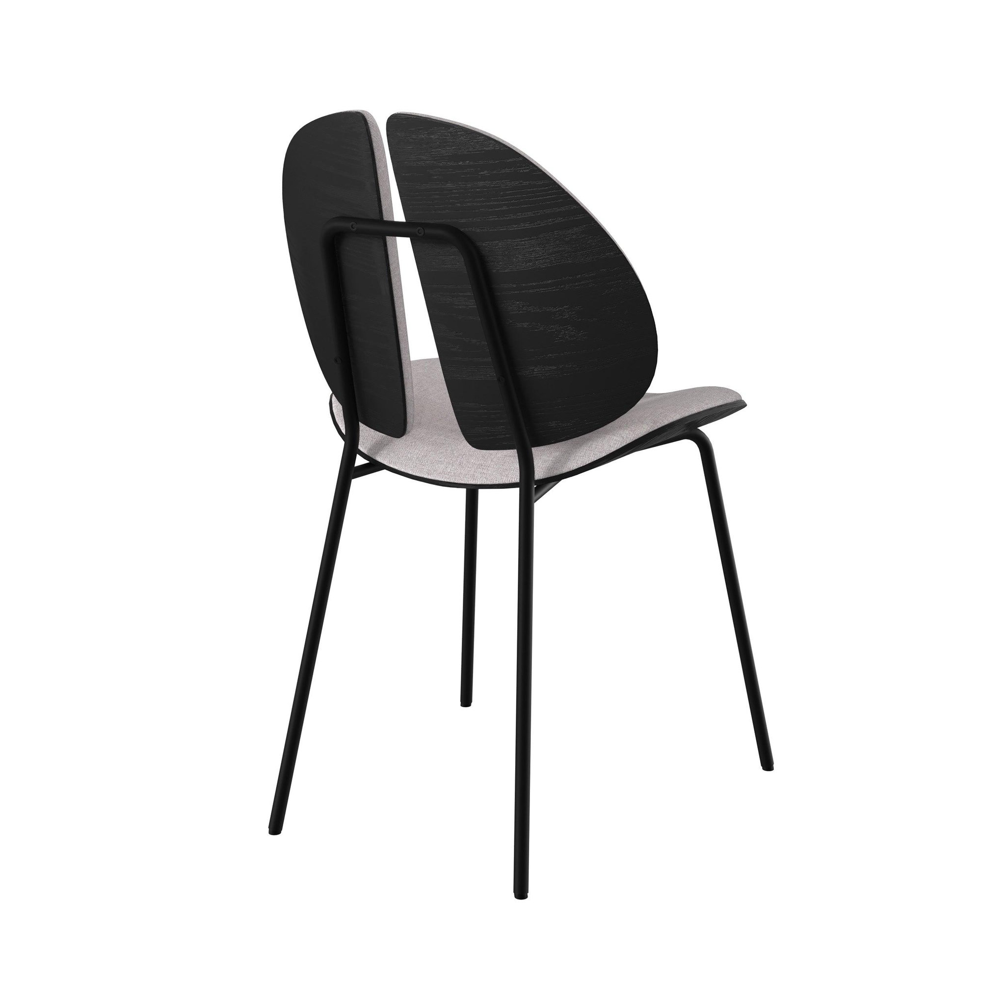 Voir la diapositive 5 : MAISON PAVANE Chaise en tissu gris et bois noir-coccinelle