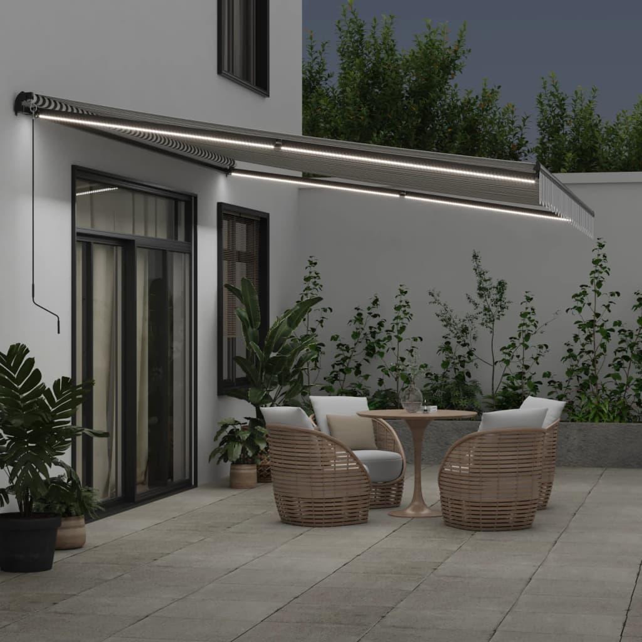 Voir la diapositive 3 : VIDAXL Auvent retractable automatique anthracite et blanc 500x350 cm