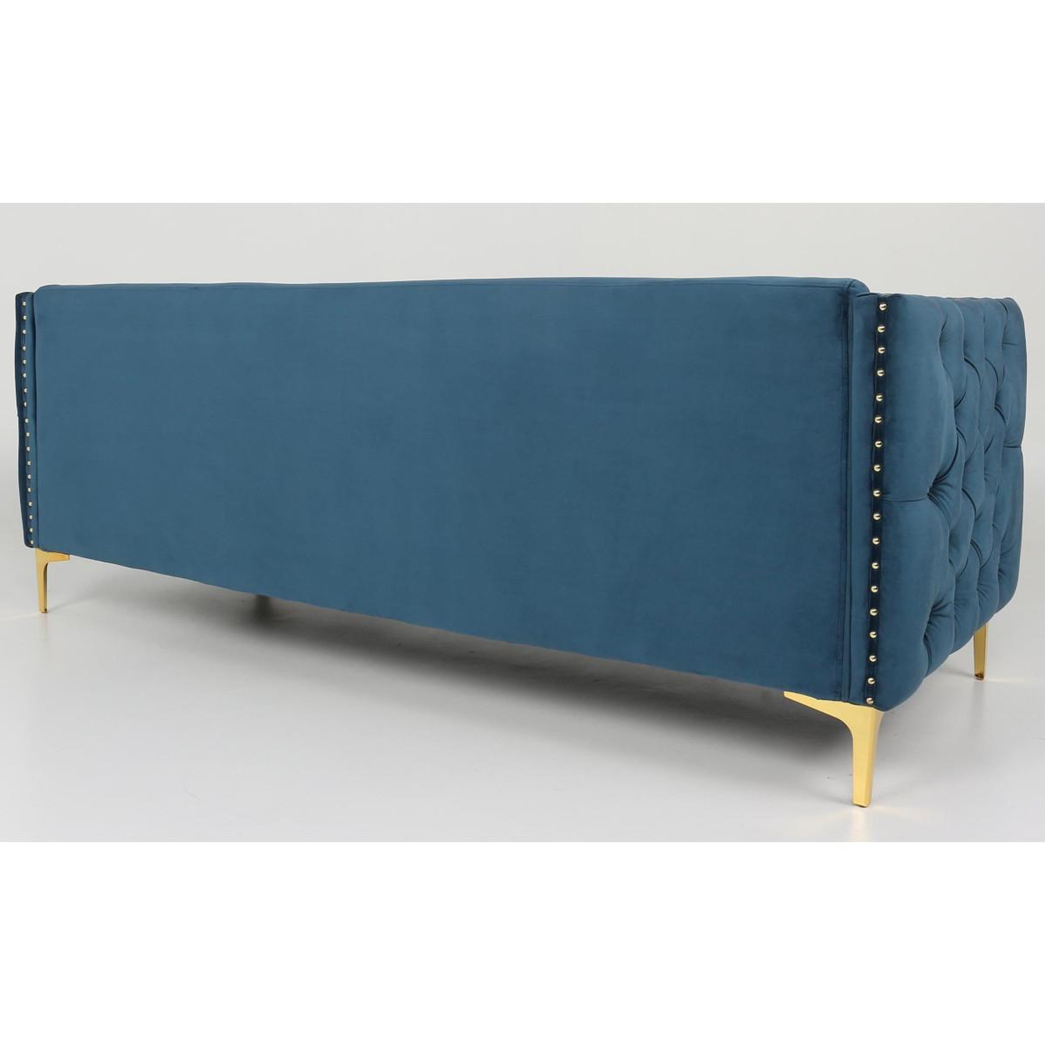 Voir la diapositive 3 : Paris Prix Canapé 3 places en velours  suez  204cm bleu