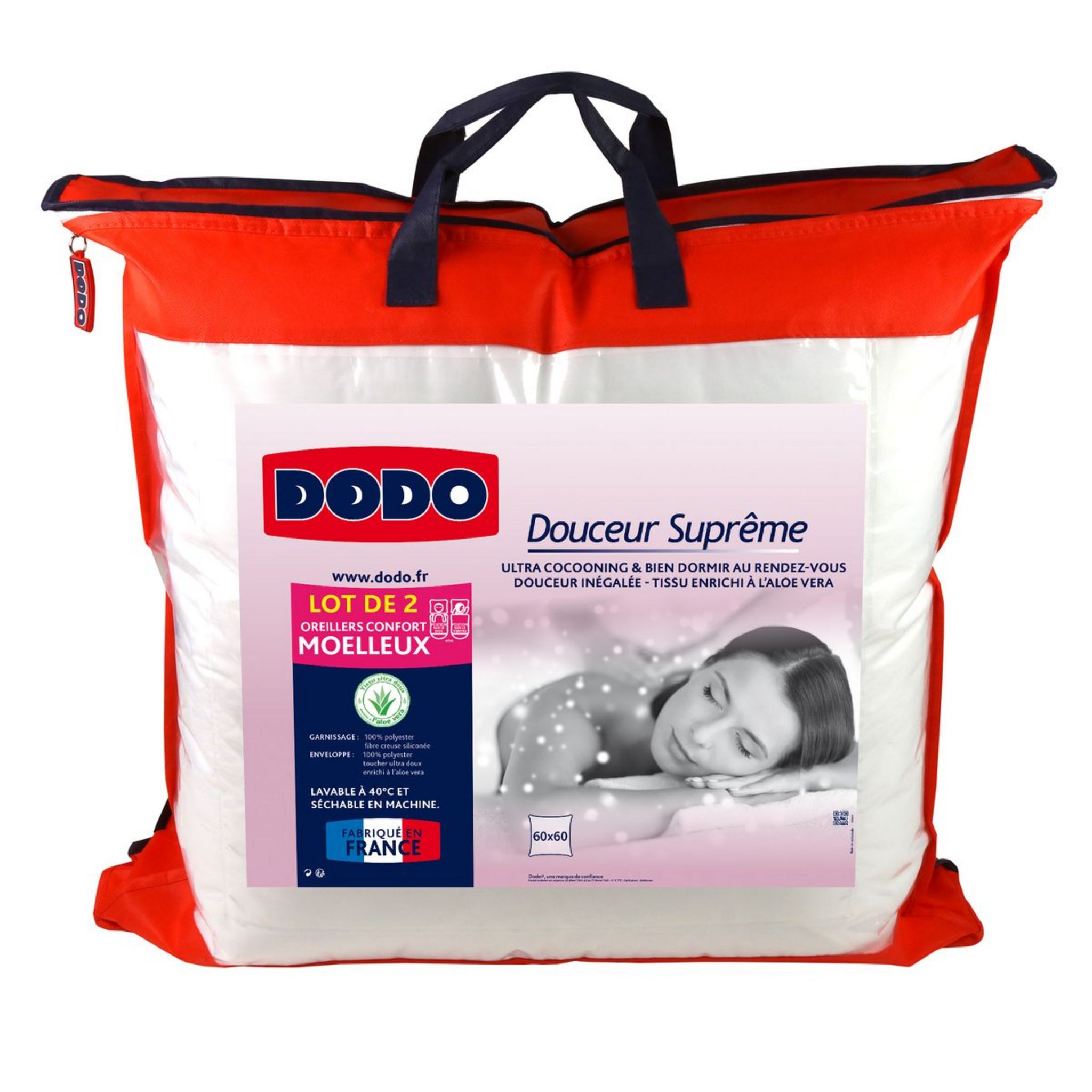 DODO Lot de 2 Oreillers Micro Douceur - Moelleux pas cher