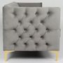 Voir la diapositive 3 : Paris Prix Fauteuil Design en Velours  Suez  83cm Argent