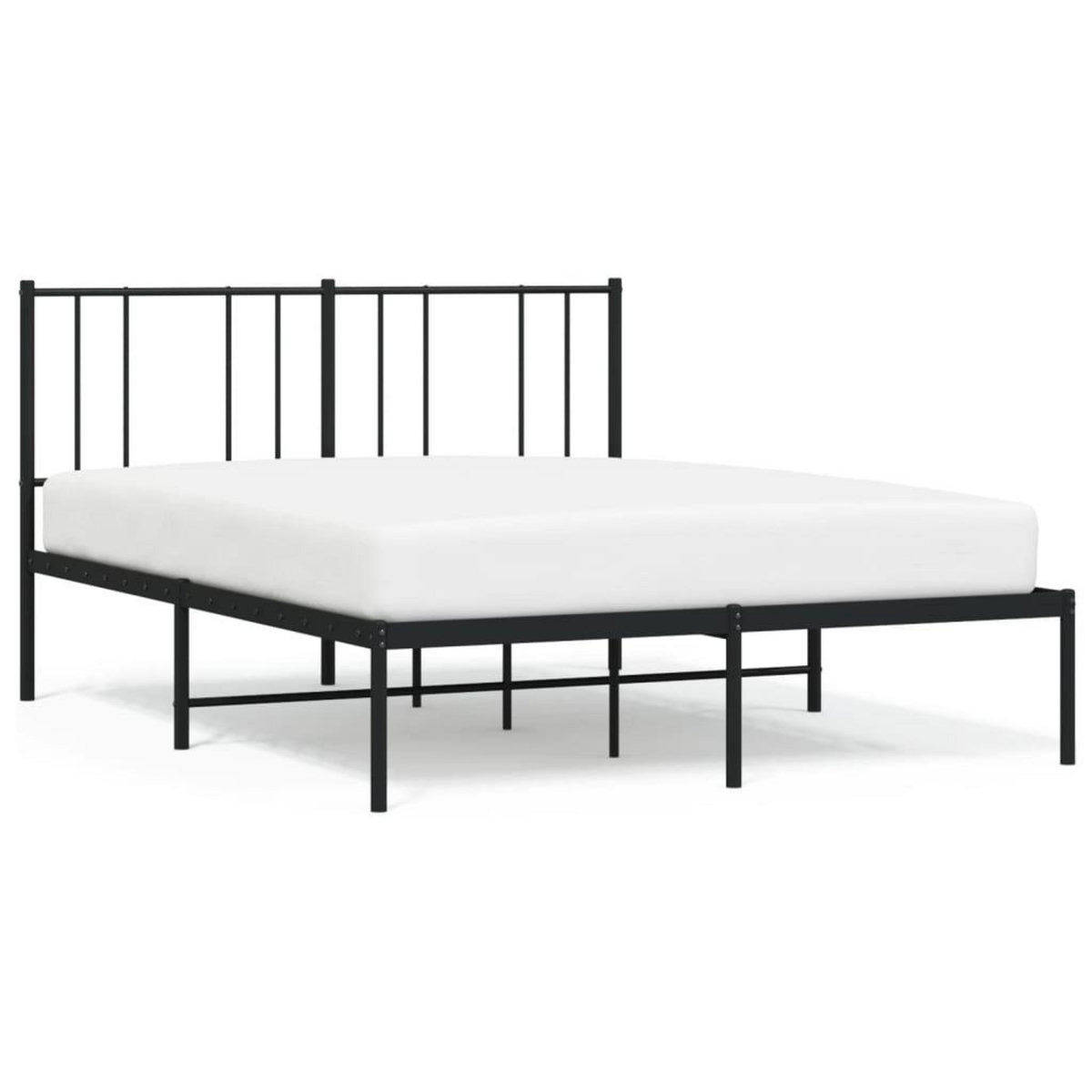 VIDAXL Cadre de lit metal sans matelas avec tete de lit noir 120x190cm