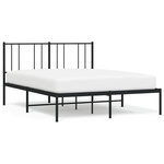 VIDAXL Cadre de lit metal sans matelas avec tete de lit noir 120x190cm