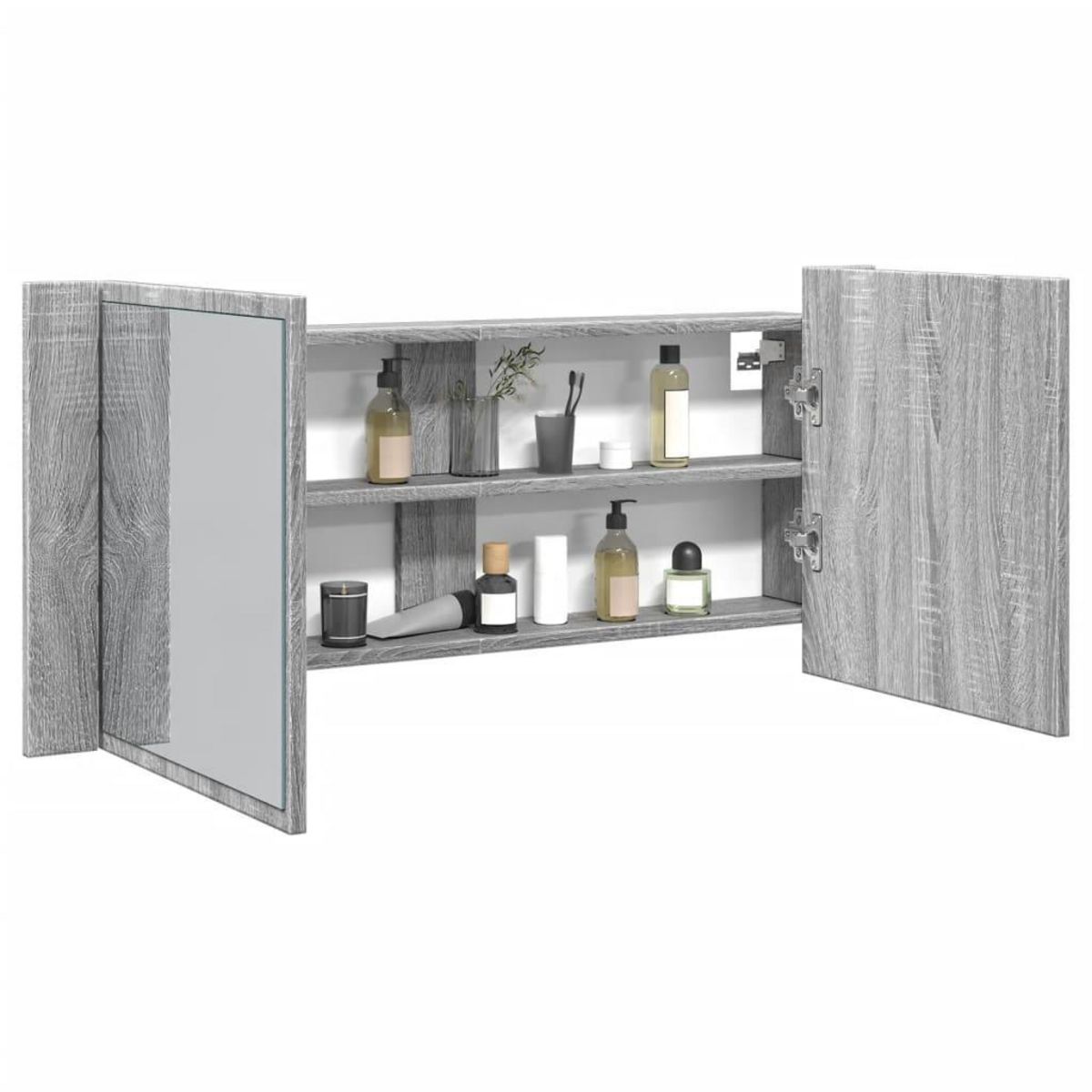 VIDAXL Armoire a miroir a LED de bain gris sonoma 100x12x45 cm