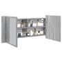 Voir la diapositive 1 : VIDAXL Armoire a miroir a LED de bain gris sonoma 100x12x45 cm