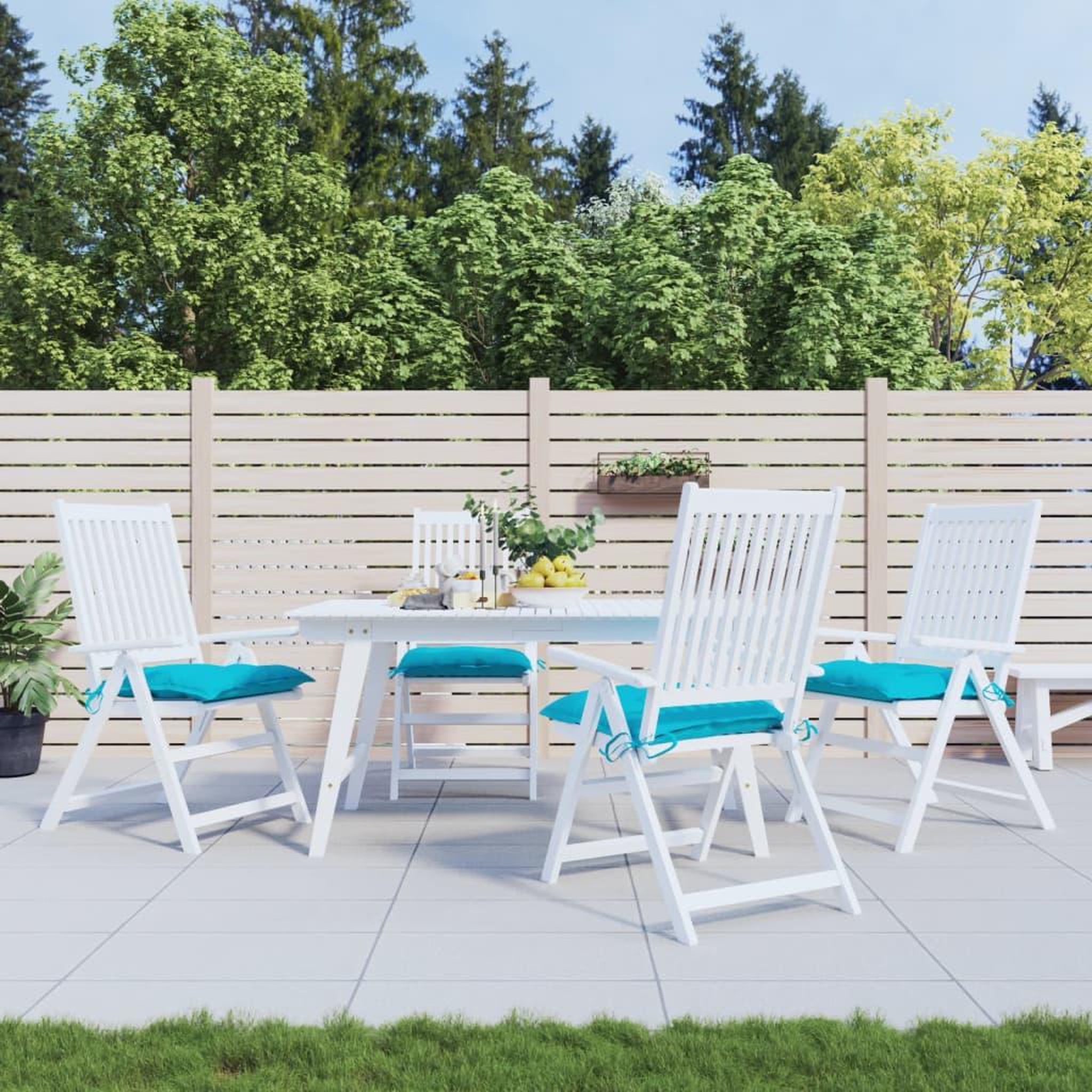 VIDAXL Coussins de chaise lot de 4 turquoise 40x40x7 cm tissu