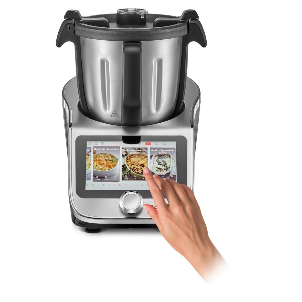 Robby Robot cuiseur multifonctions connecté avec bol xl, balance intégrée et grand écran tactile +750 recettes - robicook xl