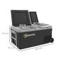 Voir la diapositive 3 : OUTSUNNY Glacière électrique portable  27 L - congélateur/réfrigérateur 2 zones - poignée, roulettes - gris noir