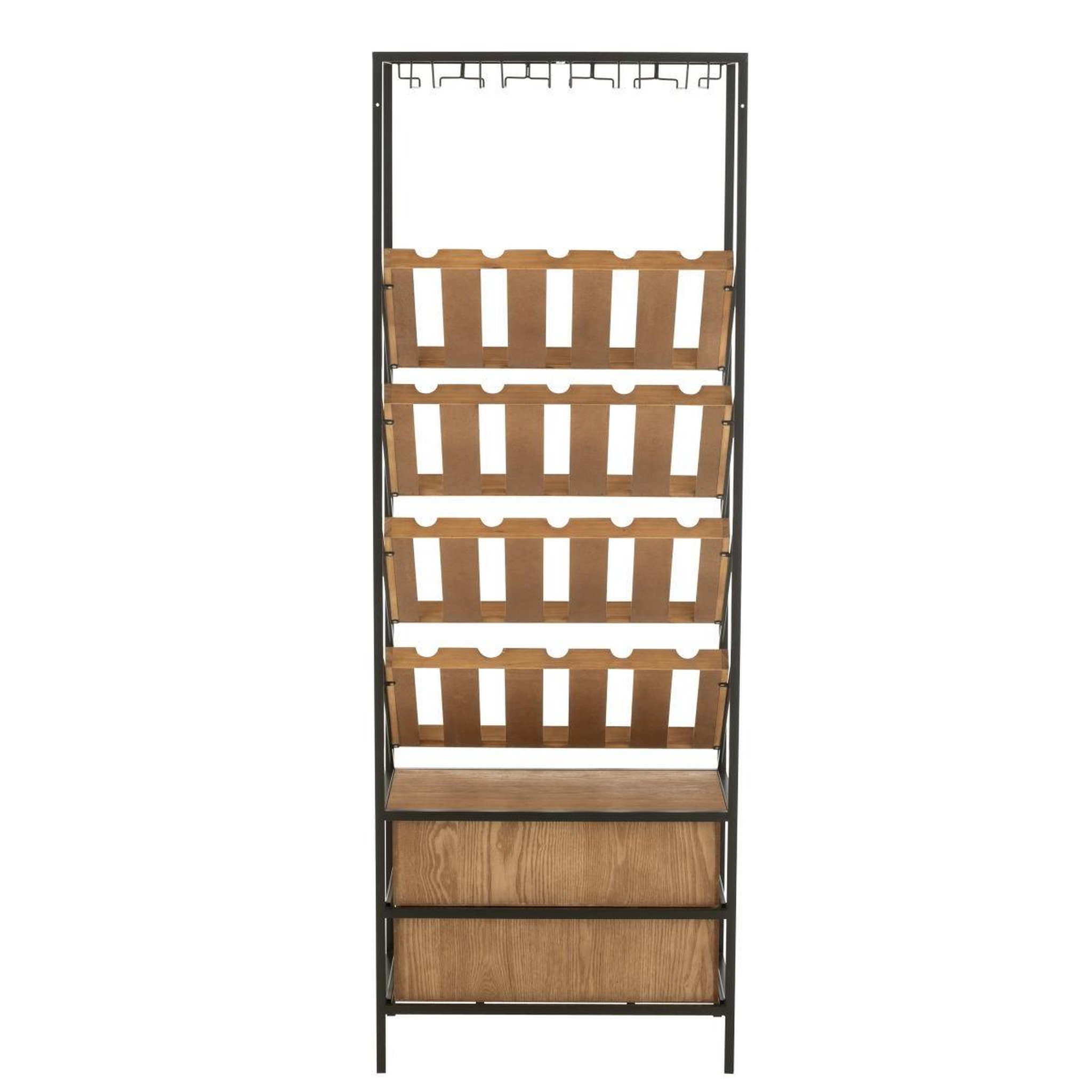 Voir la diapositive 5 : J-LINE Meuble de Bar 20 Bouteilles  Wine  169cm Naturel