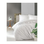 GENERIQUE Parure de lit - 129CTN63488 - 1 housse de couette 220 x 240 cm + 2 taies d'oreiller 60 x 60 cm - Satiné 100% coton - Blanc