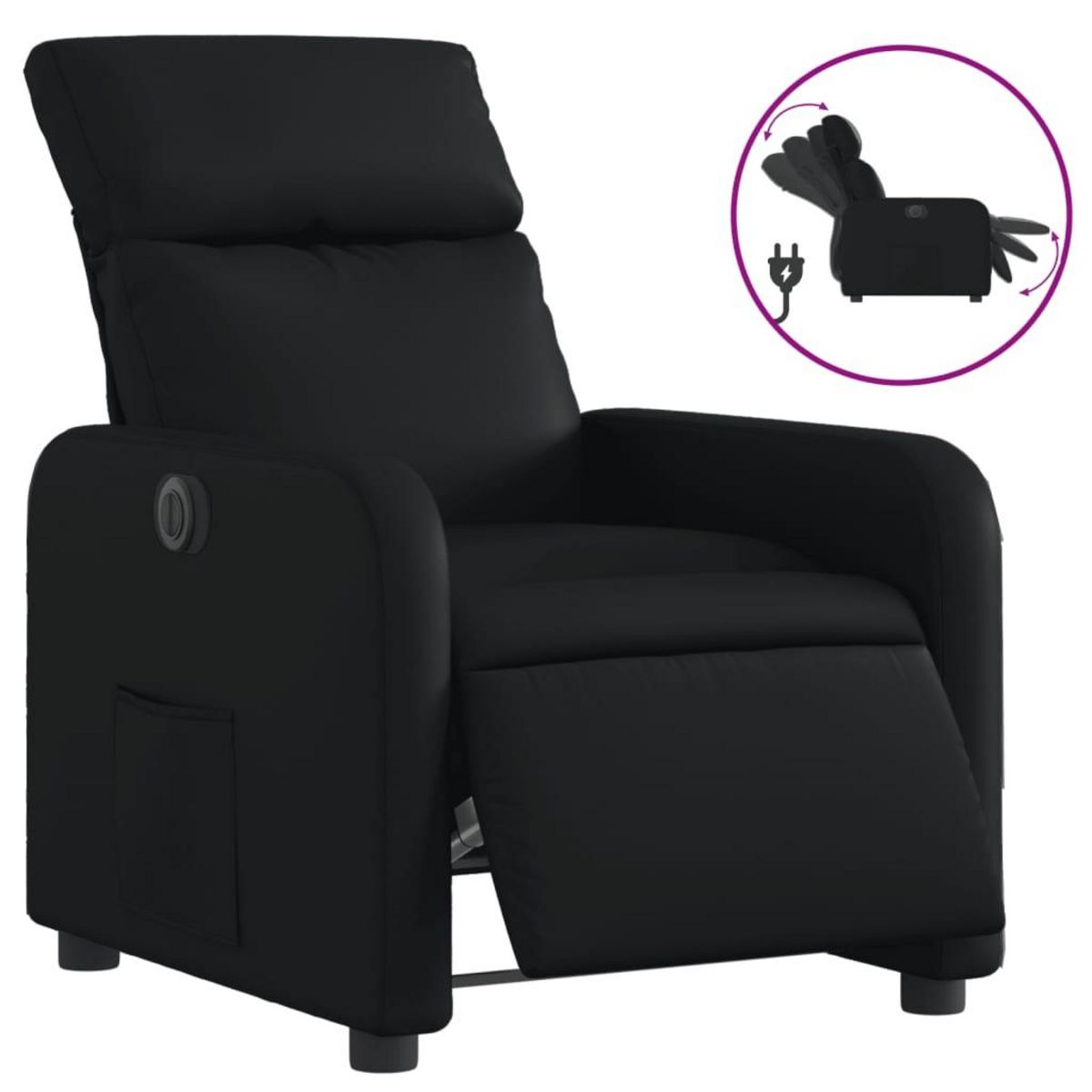 VIDAXL Fauteuil inclinable electrique Noir Similicuir