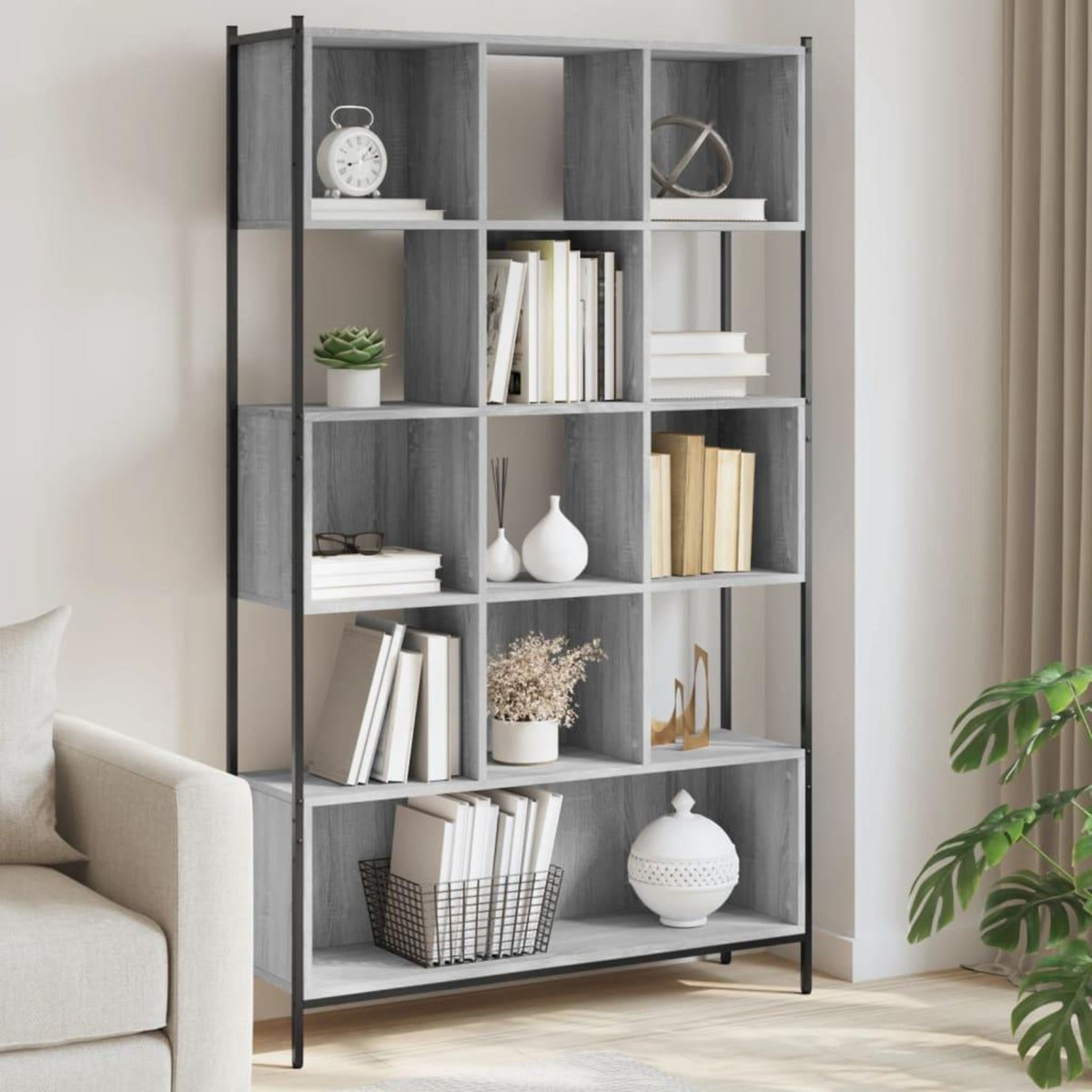 VIDAXL Bibliotheque sonoma gris 102x28x172 cm bois d'ingenierie