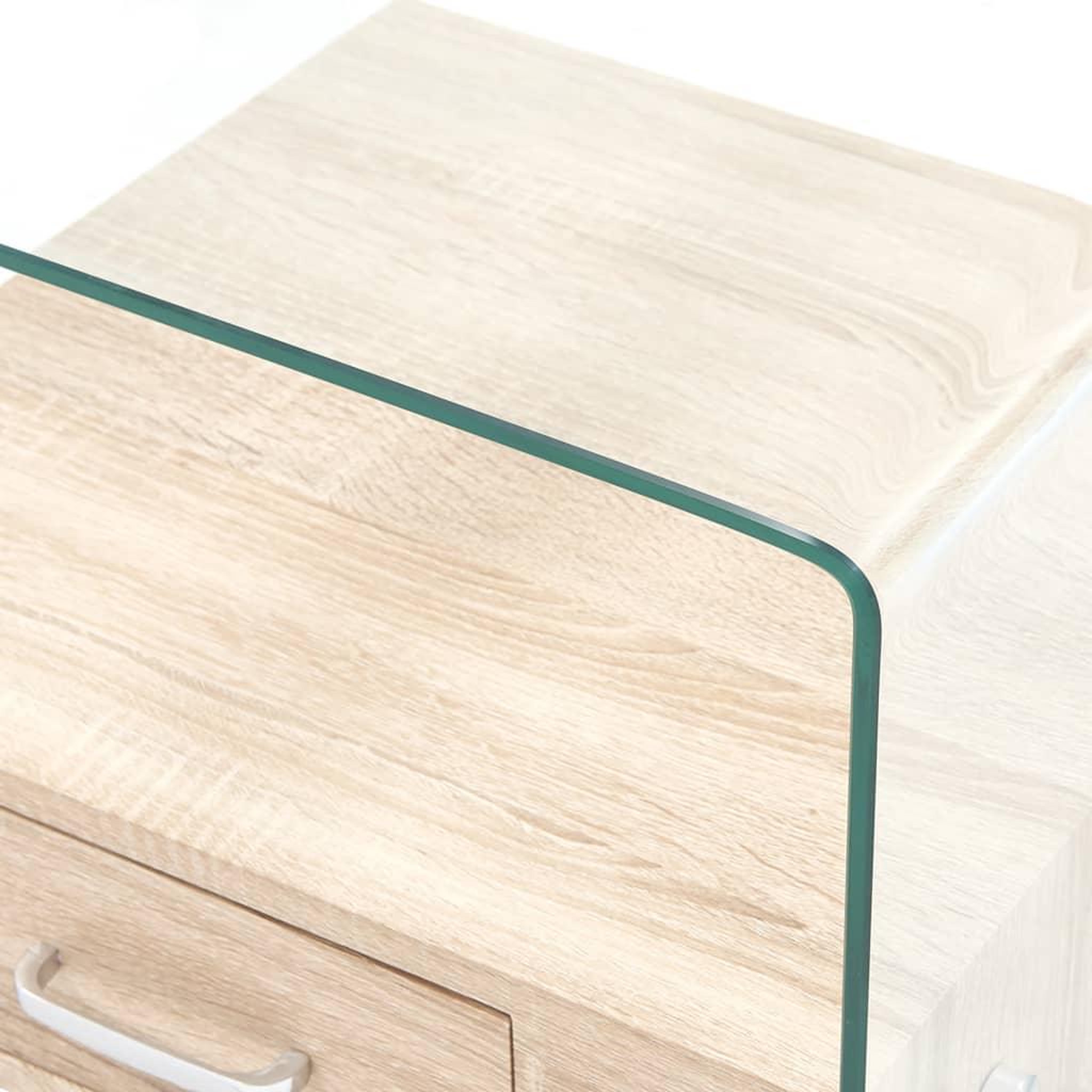 Voir la diapositive 5 : VIDAXL Table basse avec tiroir 50x50x45 cm verre trempe
