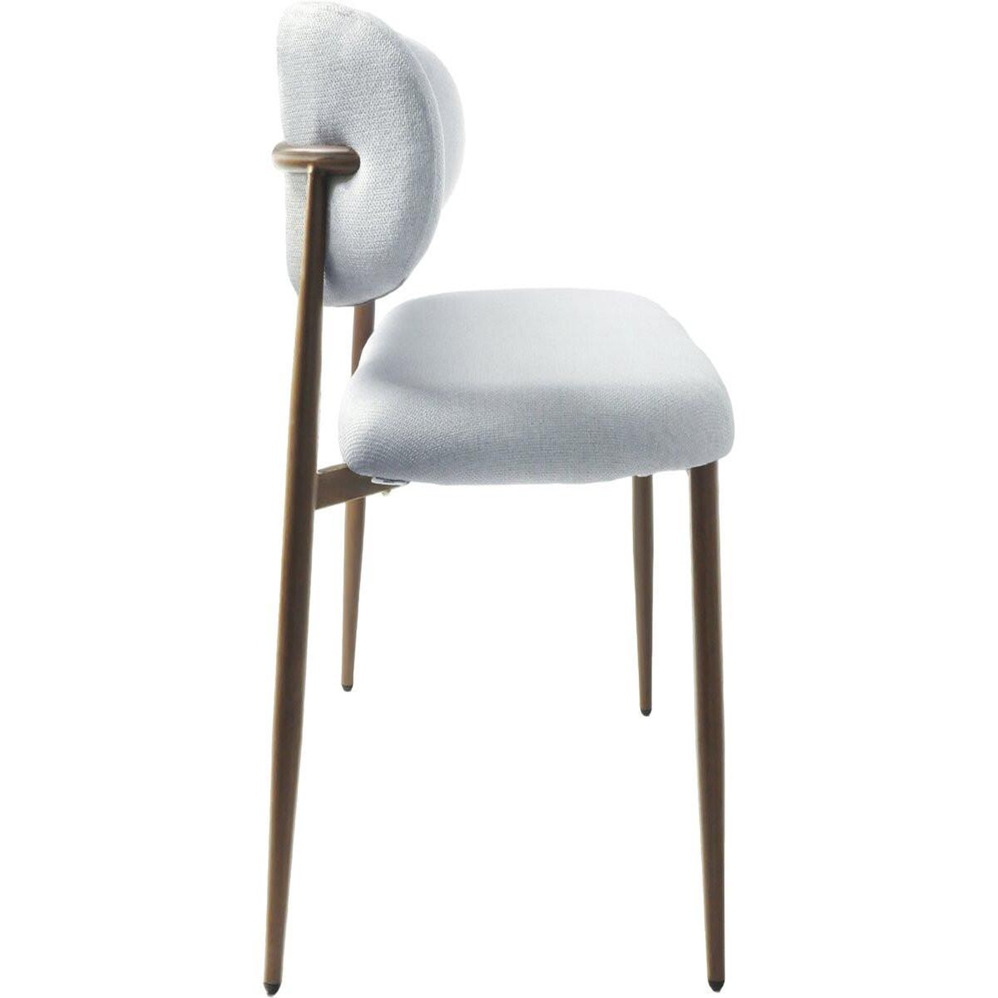 Voir la diapositive 5 : Habitat et Jardin Banc de salle à manger en tissu - 110 cm -  sélène  - 3 places - gris clair et marron