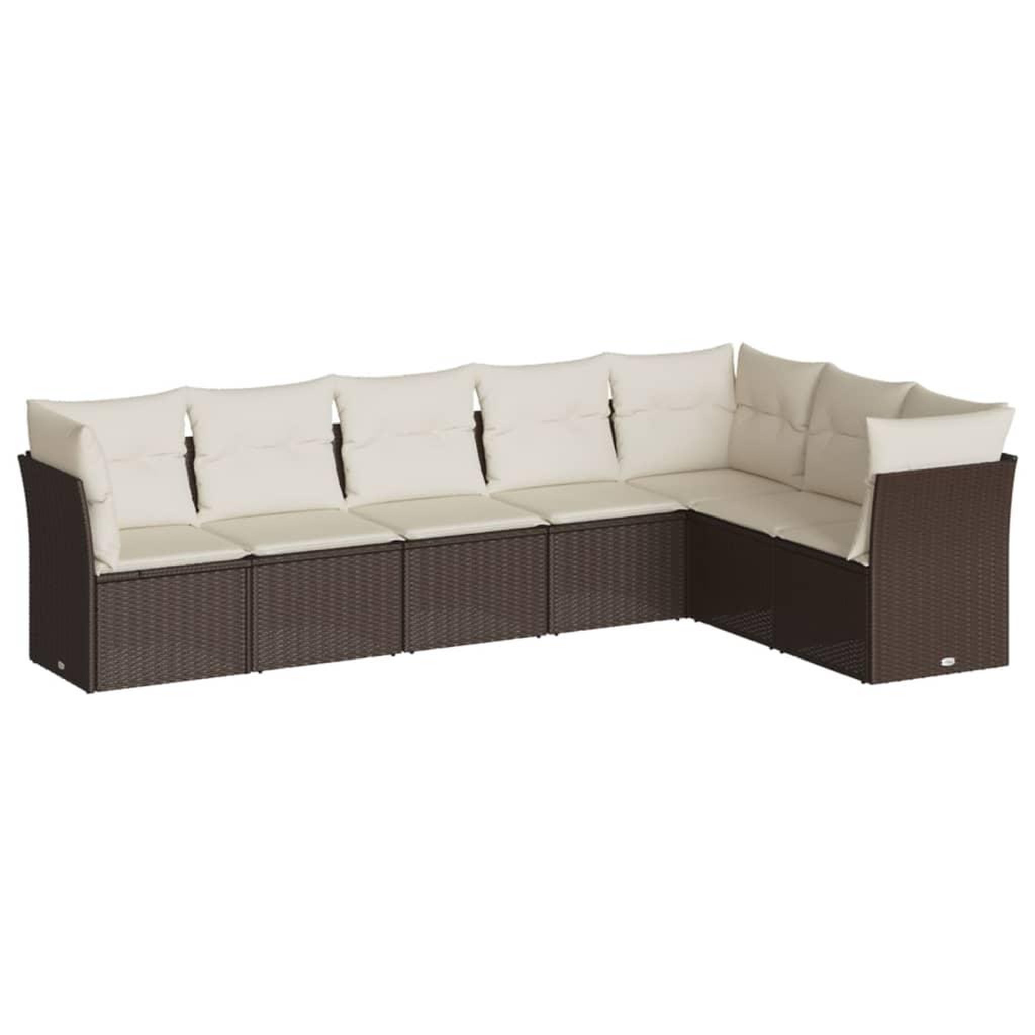 Voir la diapositive 2 : VIDAXL Salon de jardin avec coussins 7 pcs marron resine tressee