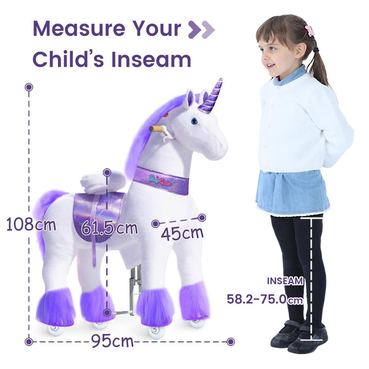 Ponycycle Licorne ride-on - violette