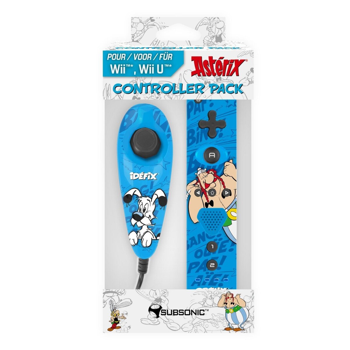 Subsonic Asterix Controllers PACK Manette Console compatible Wii U Bleu